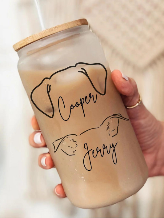 Personalized Dog Mom Glass Tumbler