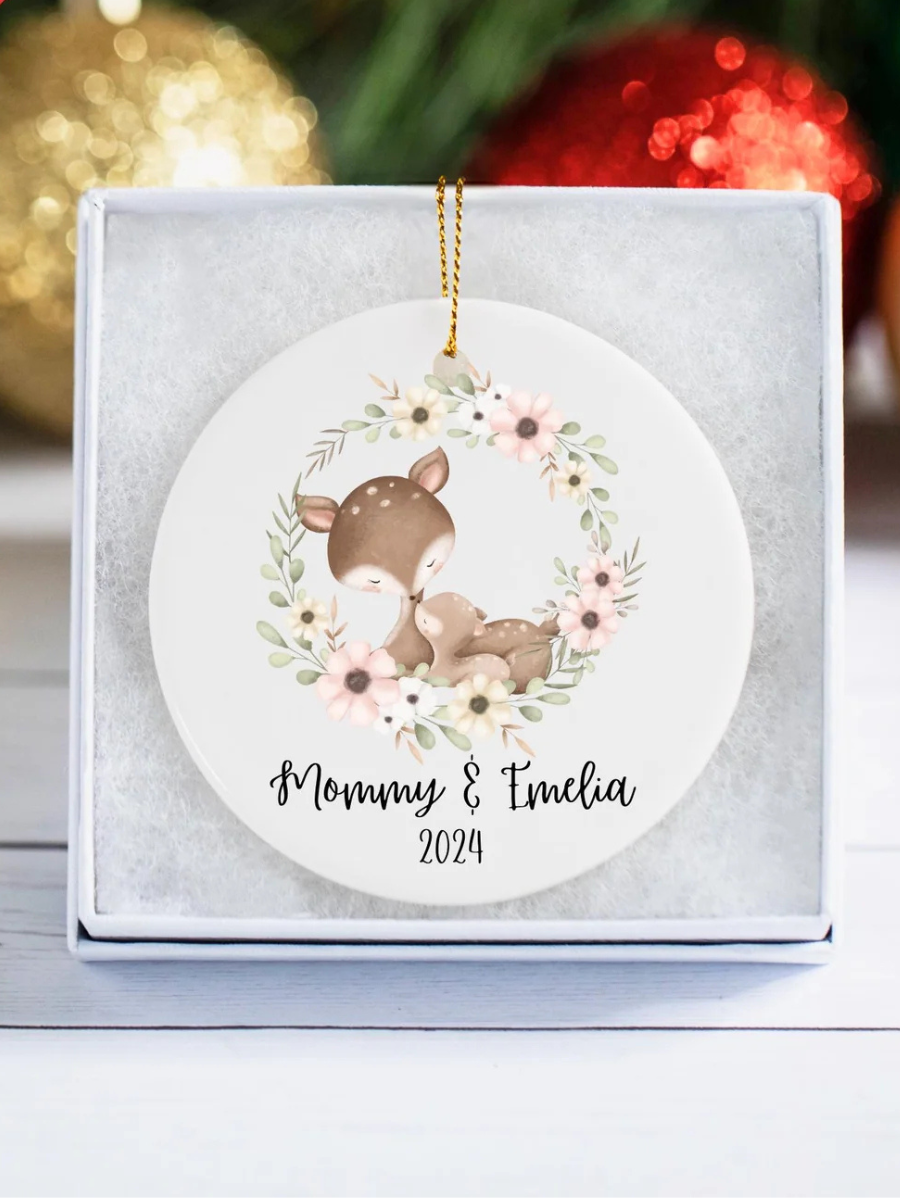 Personalized Mom and Daughter Christmas Ornament