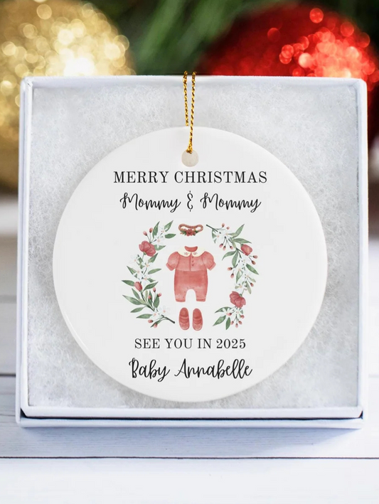 Merry Christmas Mommy and Daddy See You in 2025 Christmas Tree Ornament