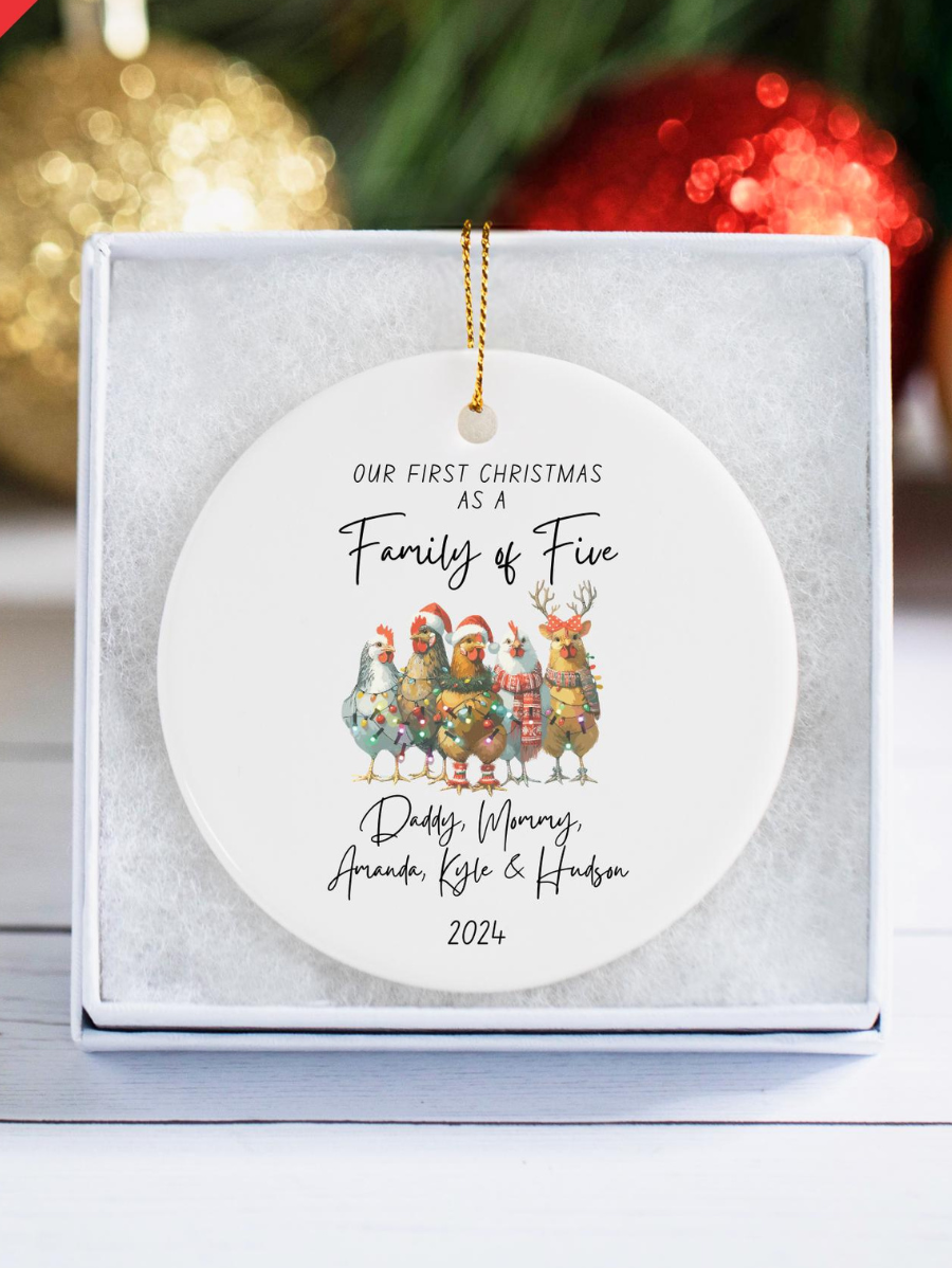 Custom Family of 5 Ornament