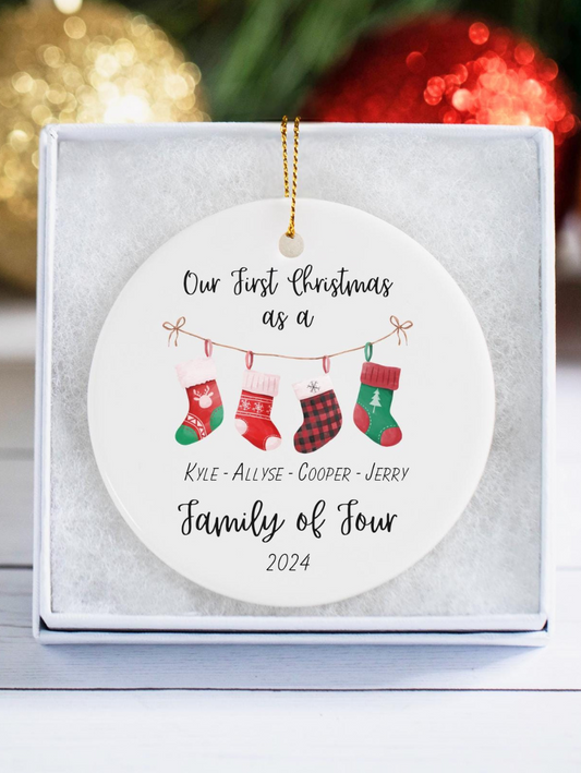 Personalised First Christmas as a Family of Four Gift