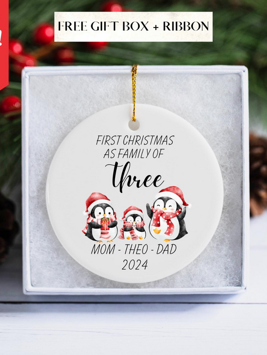 Family of Three Christmas Ornament