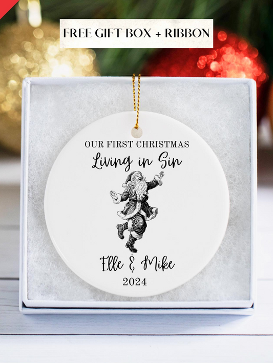 Our First Christmas Living in Sin Ornament