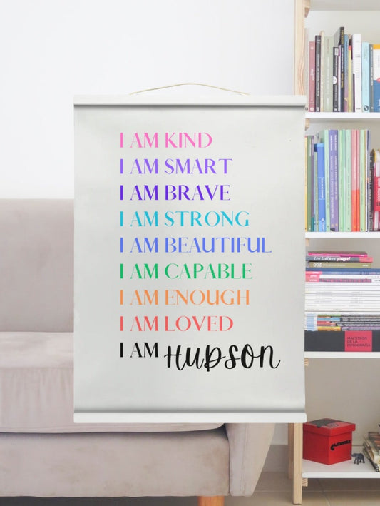 Personalized Positive Affirmations Hanging Canvas Print