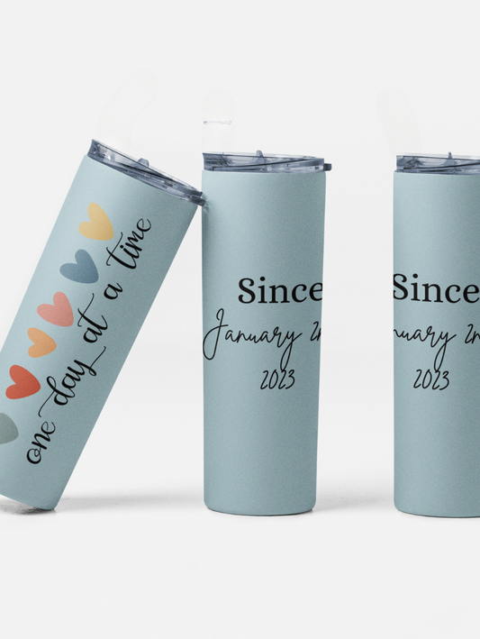 Personalized One Day At A Time Tumbler