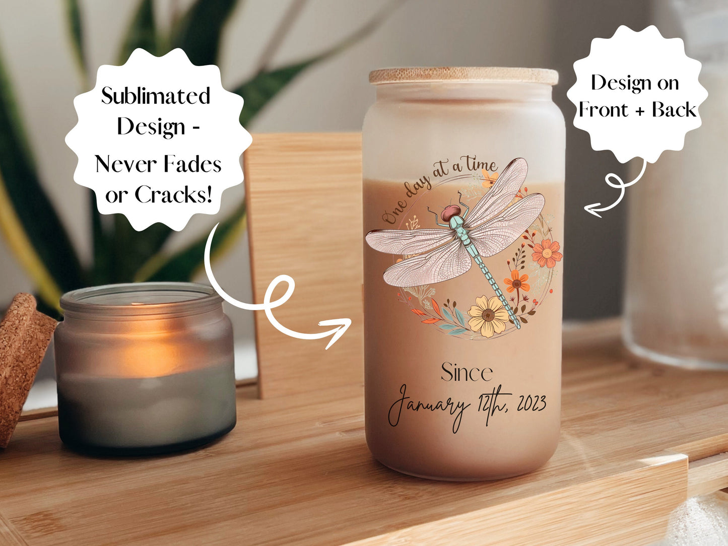 Sobriety Anniversary Glass Tumbler Gift