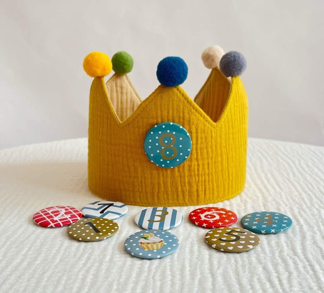 Birthday Linen Crown for Kids