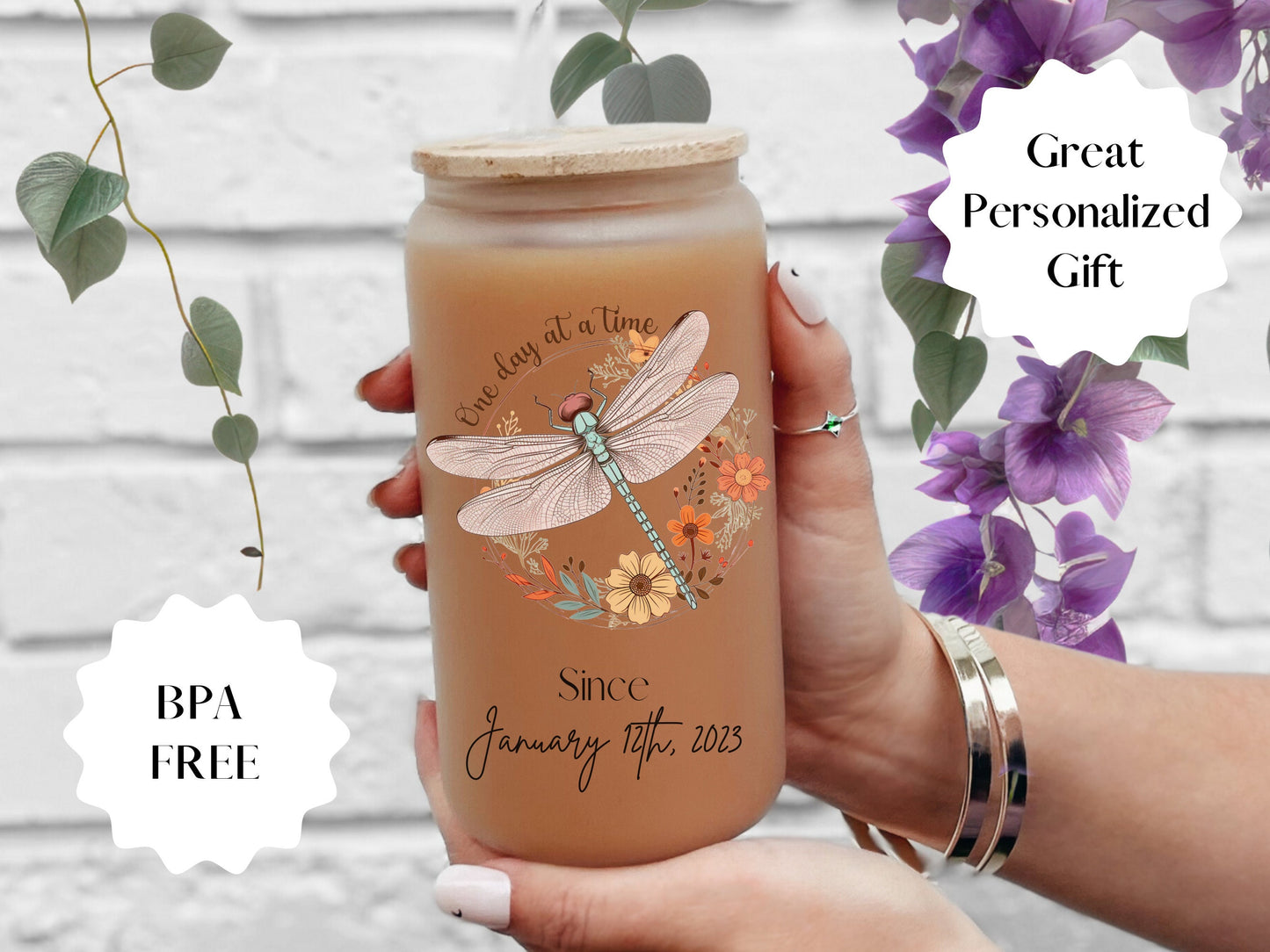 Sobriety Anniversary Glass Tumbler Gift