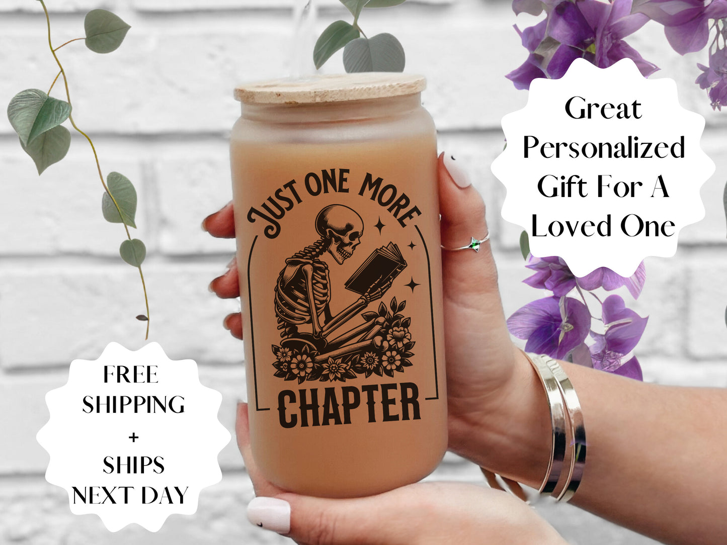 Just One More Chapter Glass Tumbler