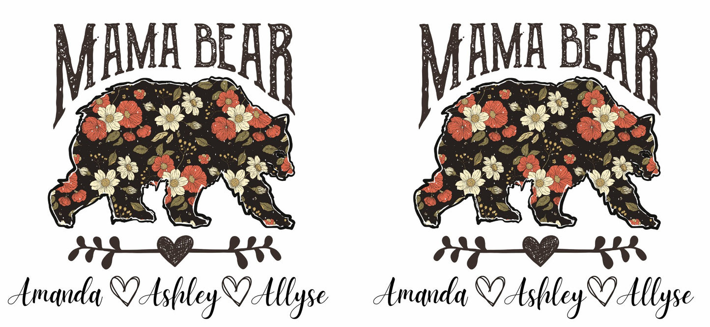 Personalized Mama Bear Glass Tumbler