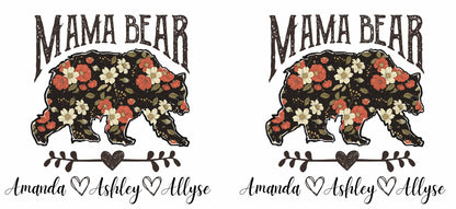 Personalized Mama Bear Glass Tumbler