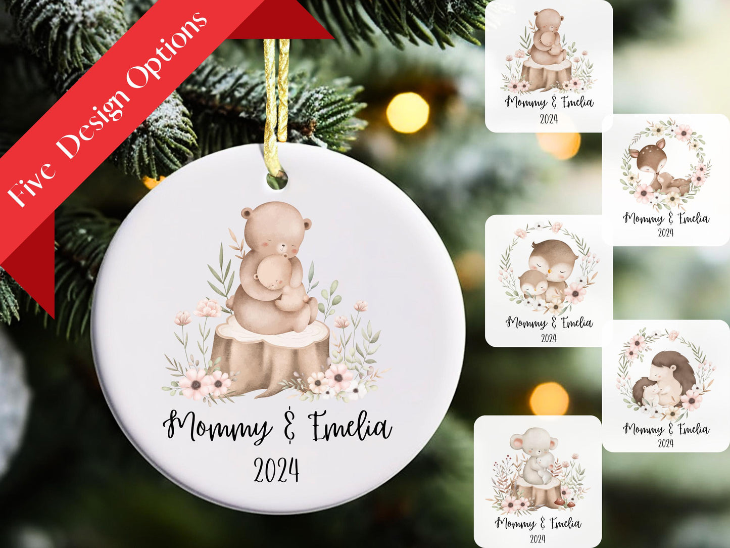 Personalized Mom and Daughter Christmas Ornament