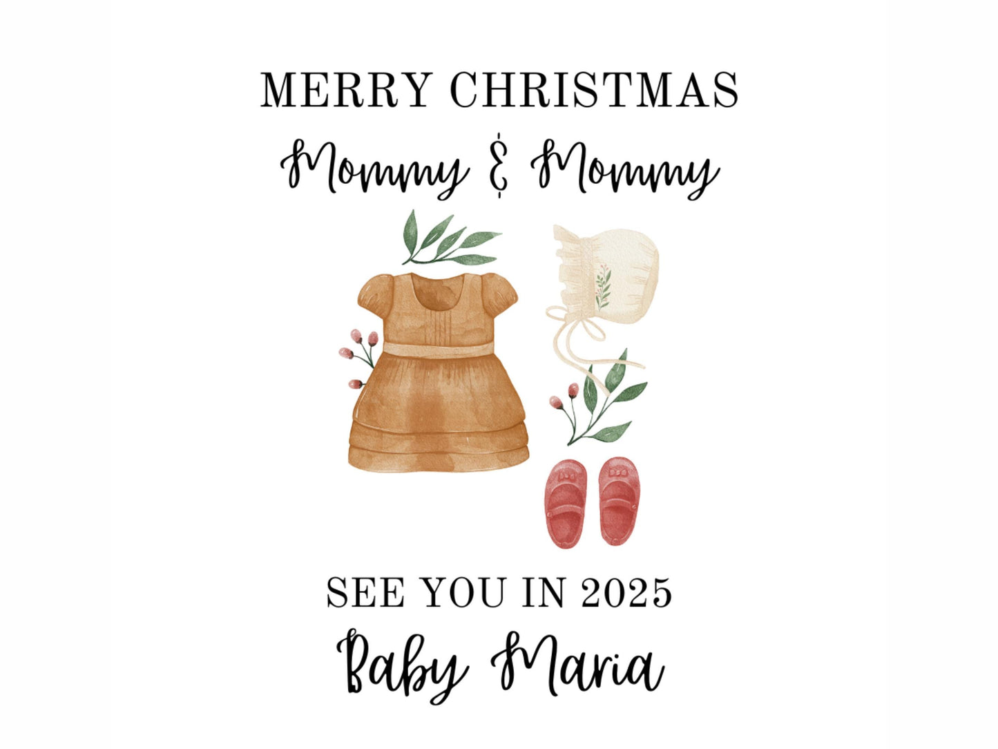 Merry Christmas Mommy and Daddy See You in 2025 Christmas Tree Ornament