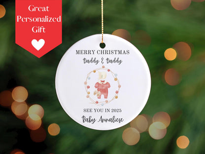 Merry Christmas Mommy and Daddy See You in 2025 Christmas Tree Ornament