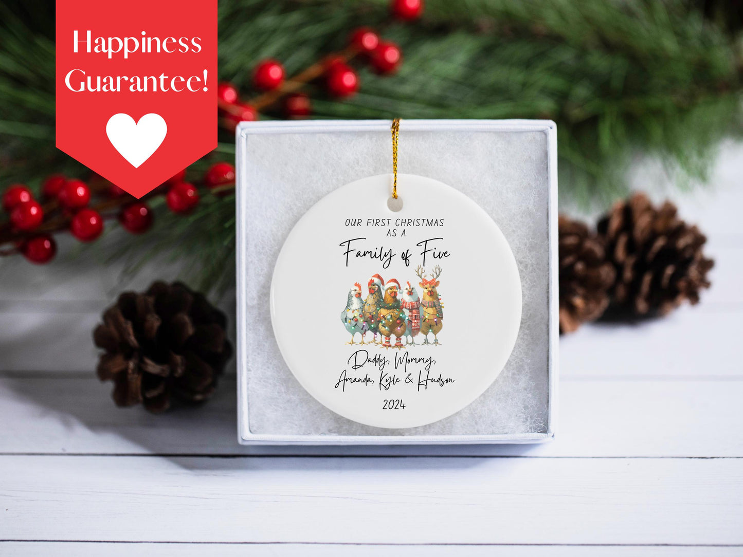 Custom Family of 5 Ornament