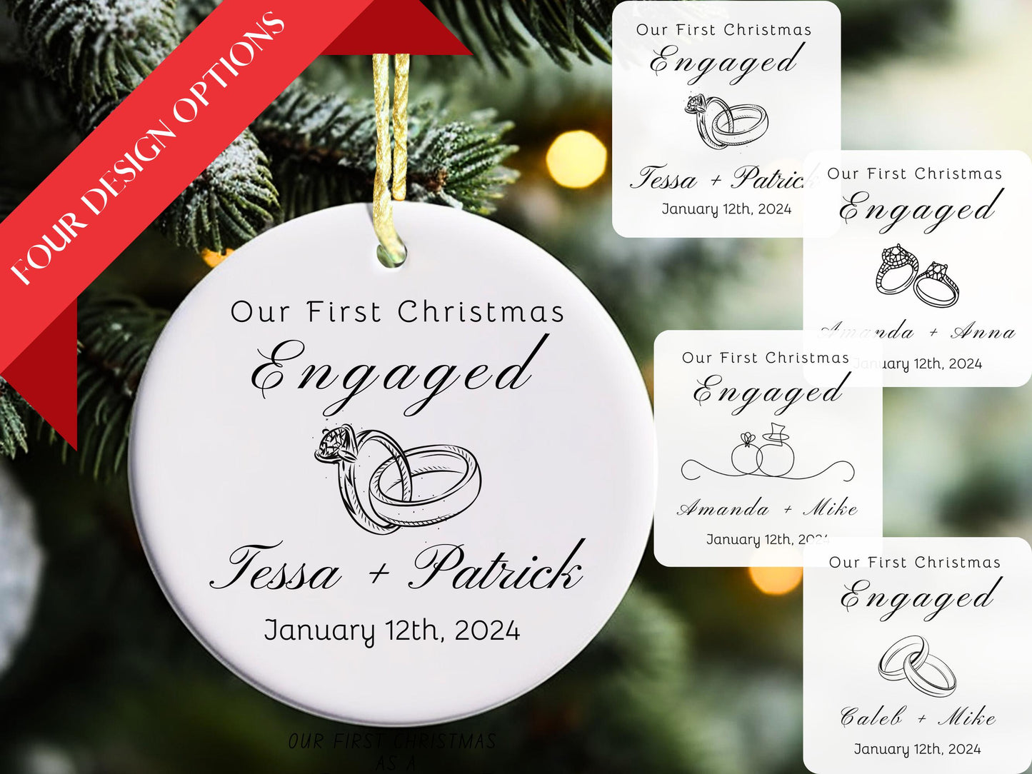 Engaged Christmas Ornament