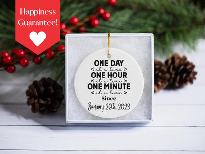 Sober Anniversary Ornament Gift Custom Gift By Date