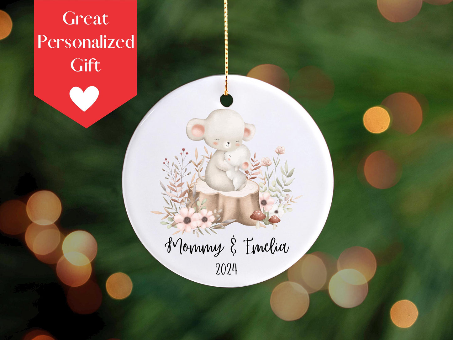 Personalized Mom and Daughter Christmas Ornament