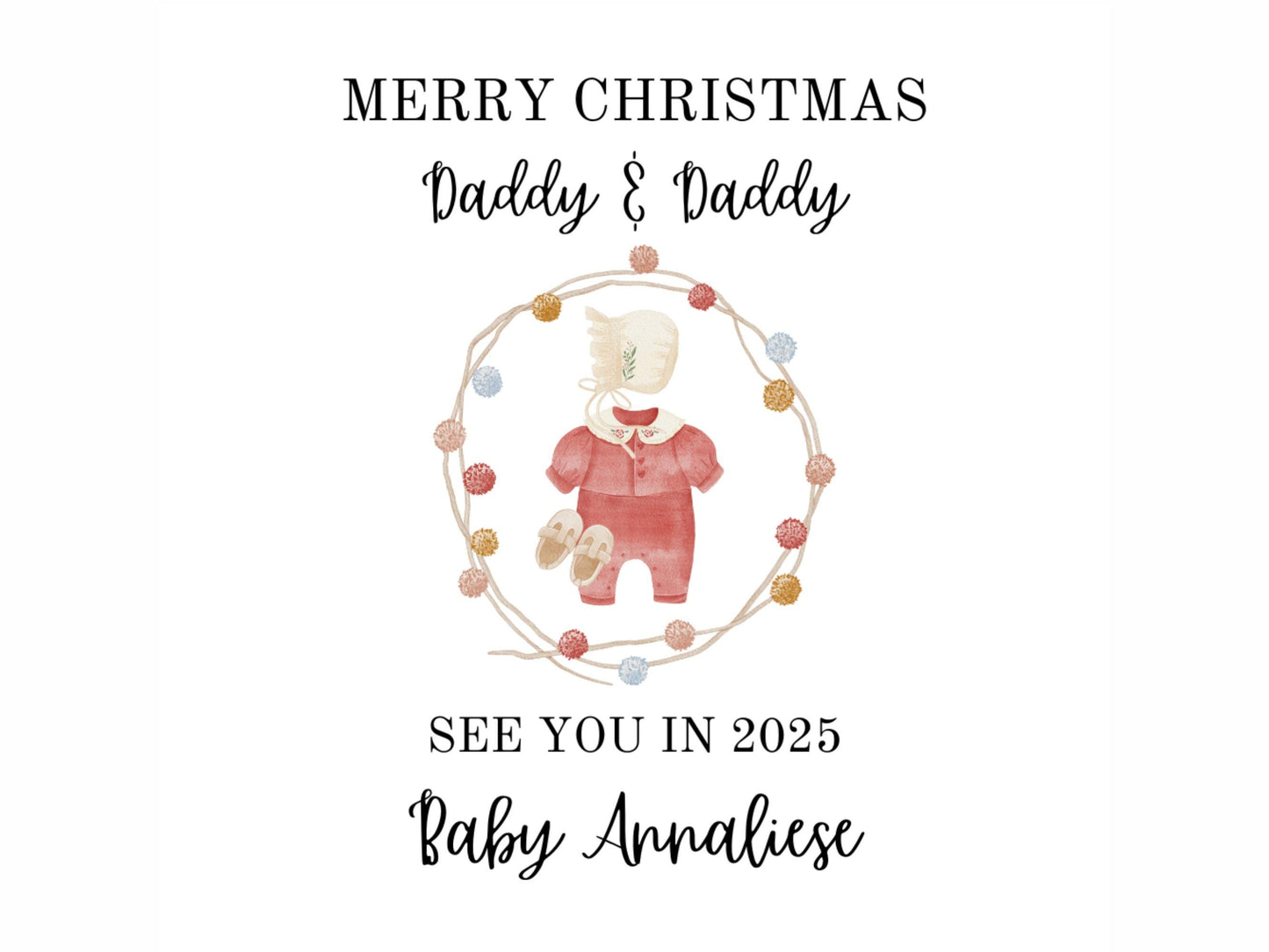 Merry Christmas Mommy and Daddy See You in 2025 Christmas Tree Ornament