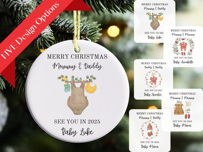 Merry Christmas Mommy and Daddy See You in 2025 Christmas Tree Ornament