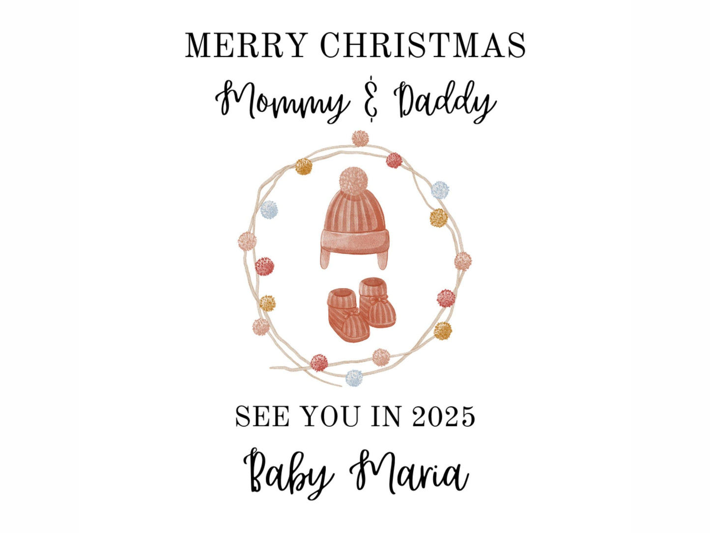 Merry Christmas Mommy and Daddy See You in 2025 Christmas Tree Ornament