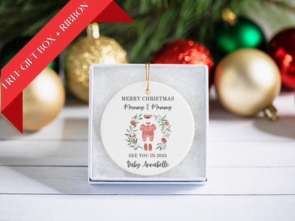 Merry Christmas Mommy and Daddy See You in 2025 Christmas Tree Ornament