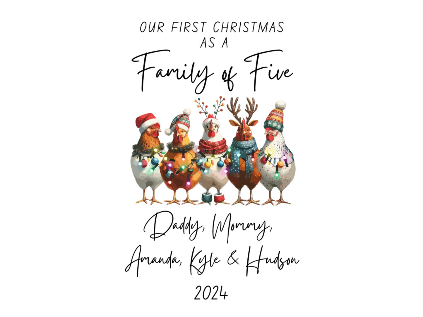 Custom Family of 5 Ornament