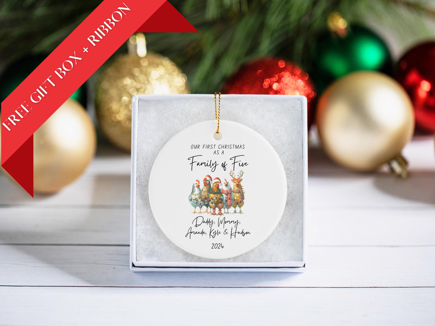 Custom Family of 5 Ornament