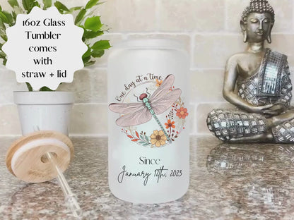 Sobriety Anniversary Glass Tumbler Gift