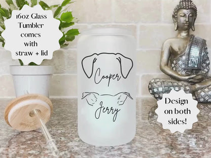 Personalized Dog Mom Glass Tumbler