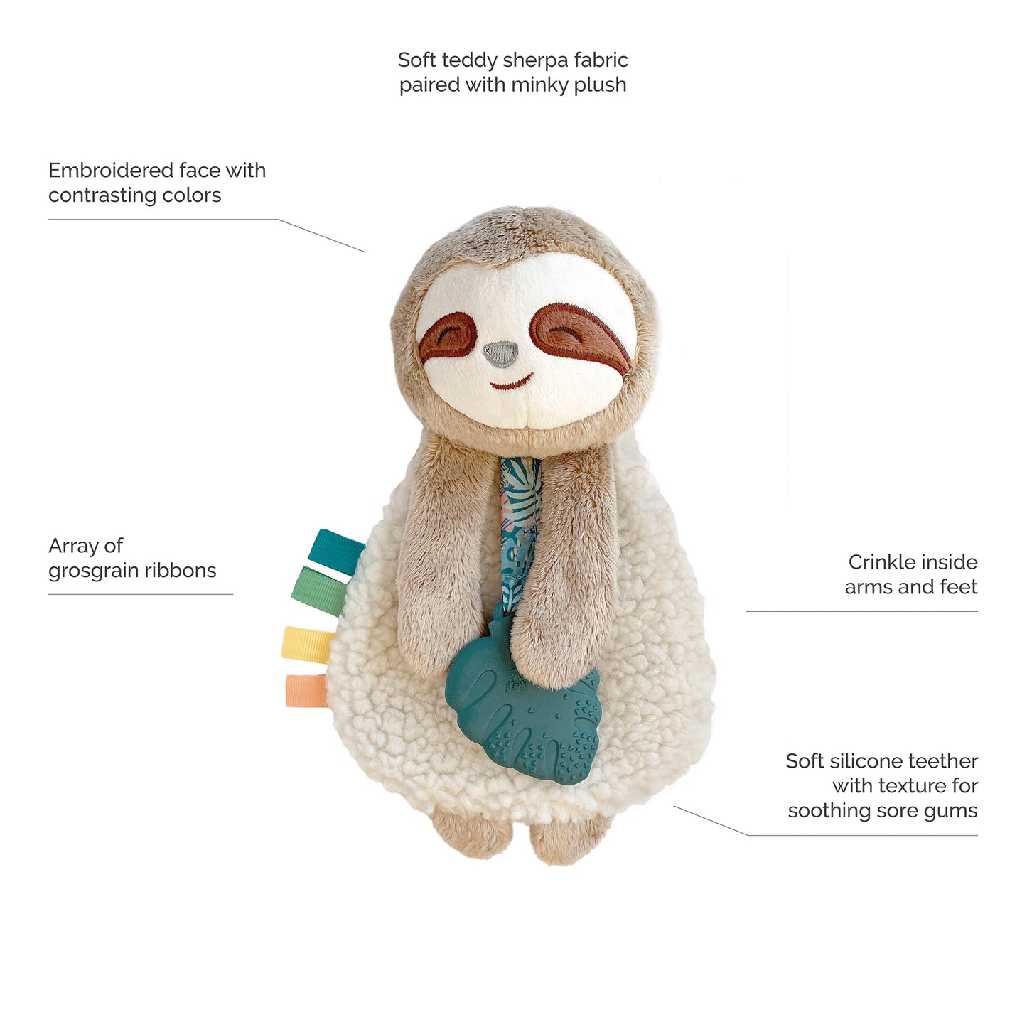Peyton the Sloth Lovey with Teether